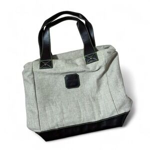 Patron‎ Tequila Canvas Tote Bag Brown Leather Trim Lime Green Stitching